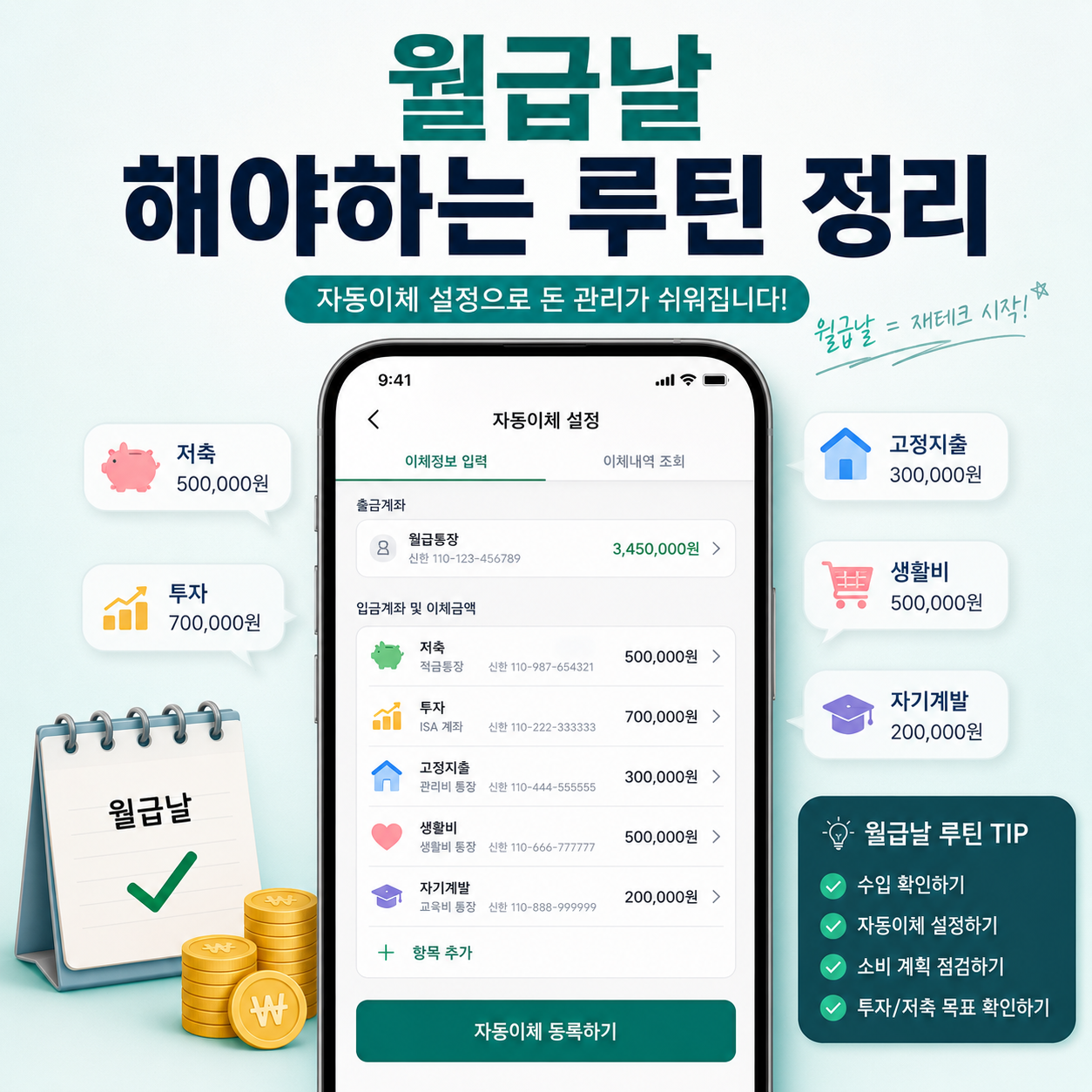 월급날 하는 일 루틴 정리, 통장 쪼개기부터 투자까지