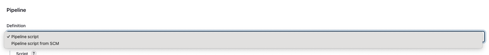 Pipeline Definition 선택