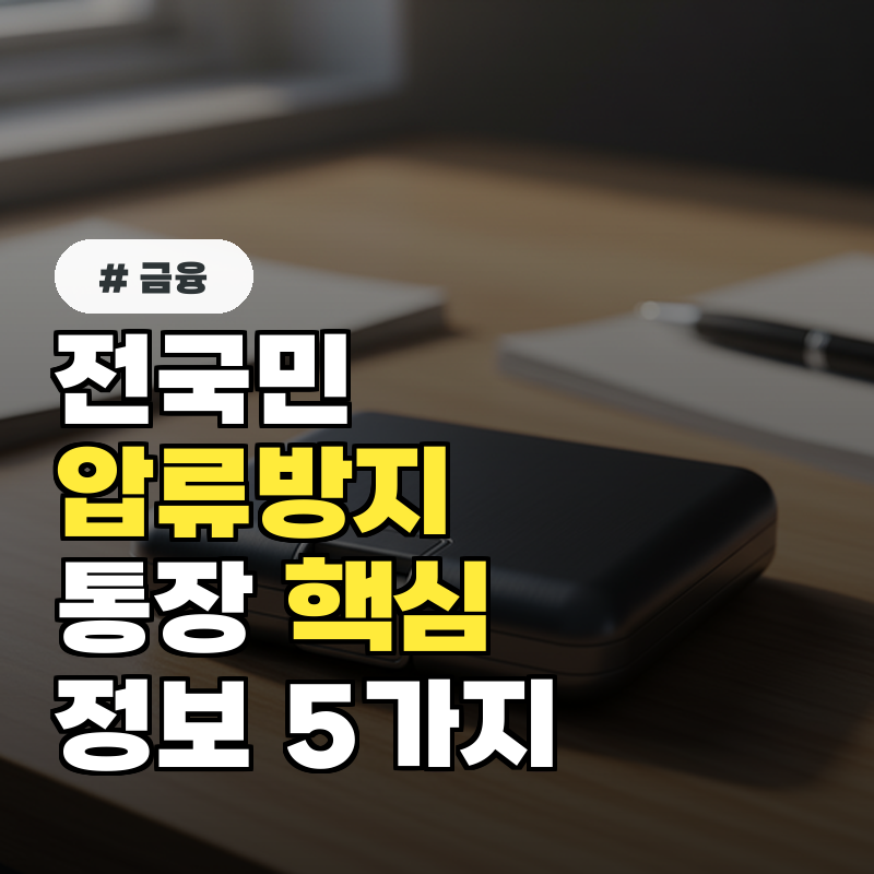 전국민 압류방지통장 '아직'이라면 놓치면 후회할 핵심 정보 5가지!