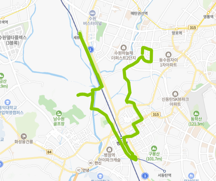 수원-화성-76번-버스-노선-지도