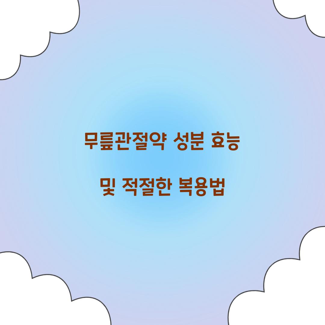무릎관절약 성분 효능