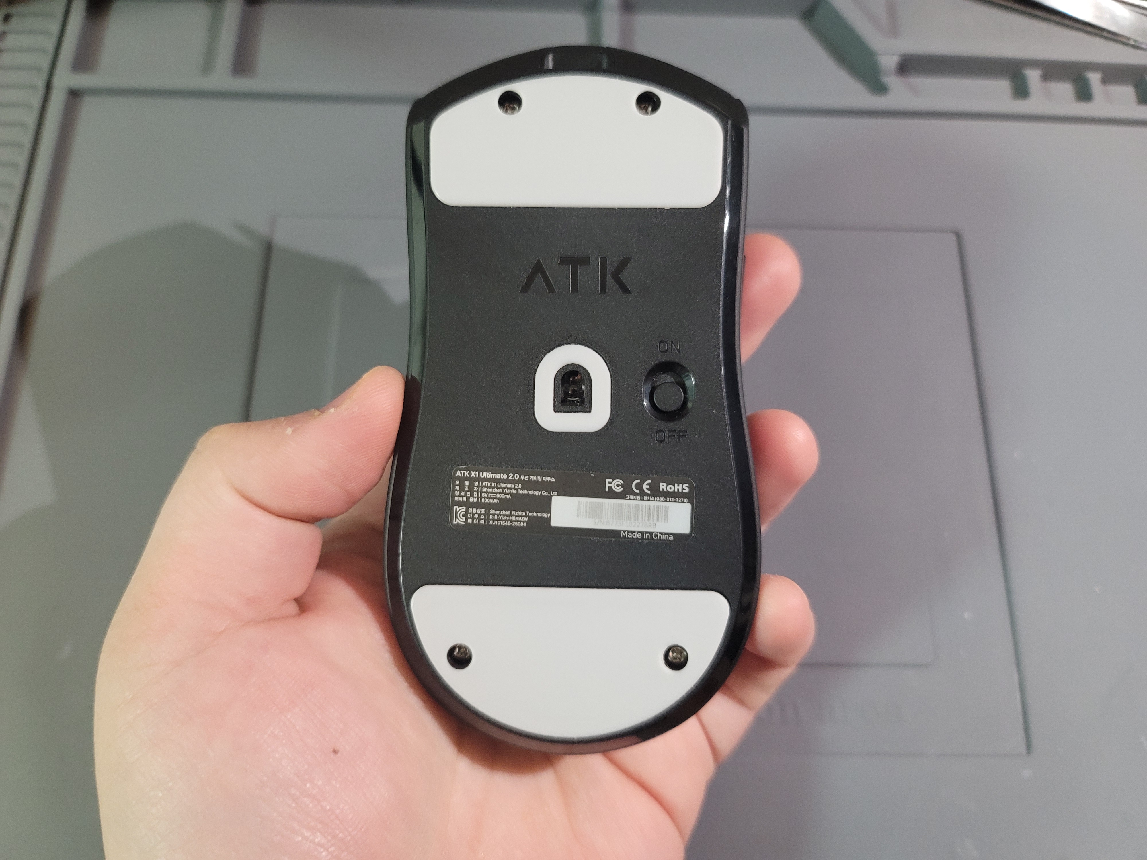 ATK X1 V2 Ultimate 저소음 스위치 개조 완료 피트 부착 최종 사진