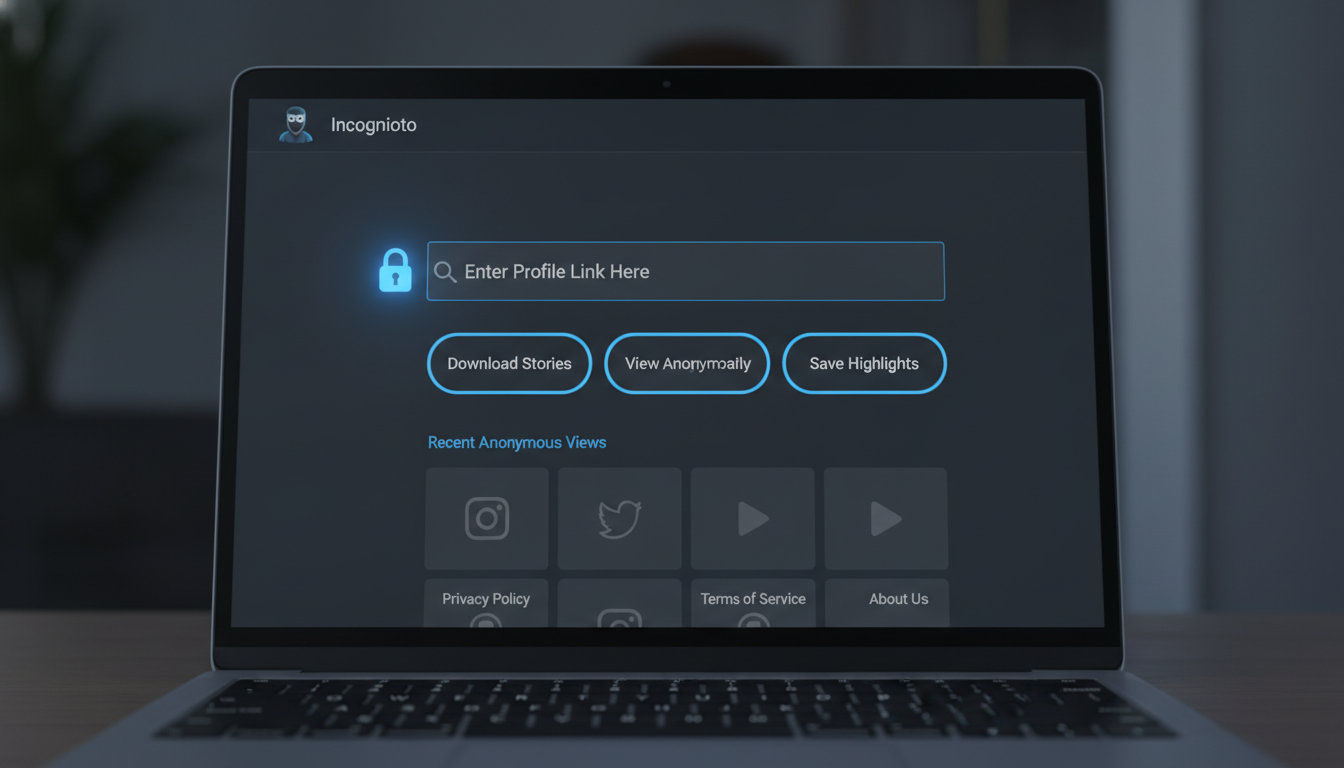 로그인 없이 인스타 스토리를 익명으로 조회하는 안전한 웹사이트 화면