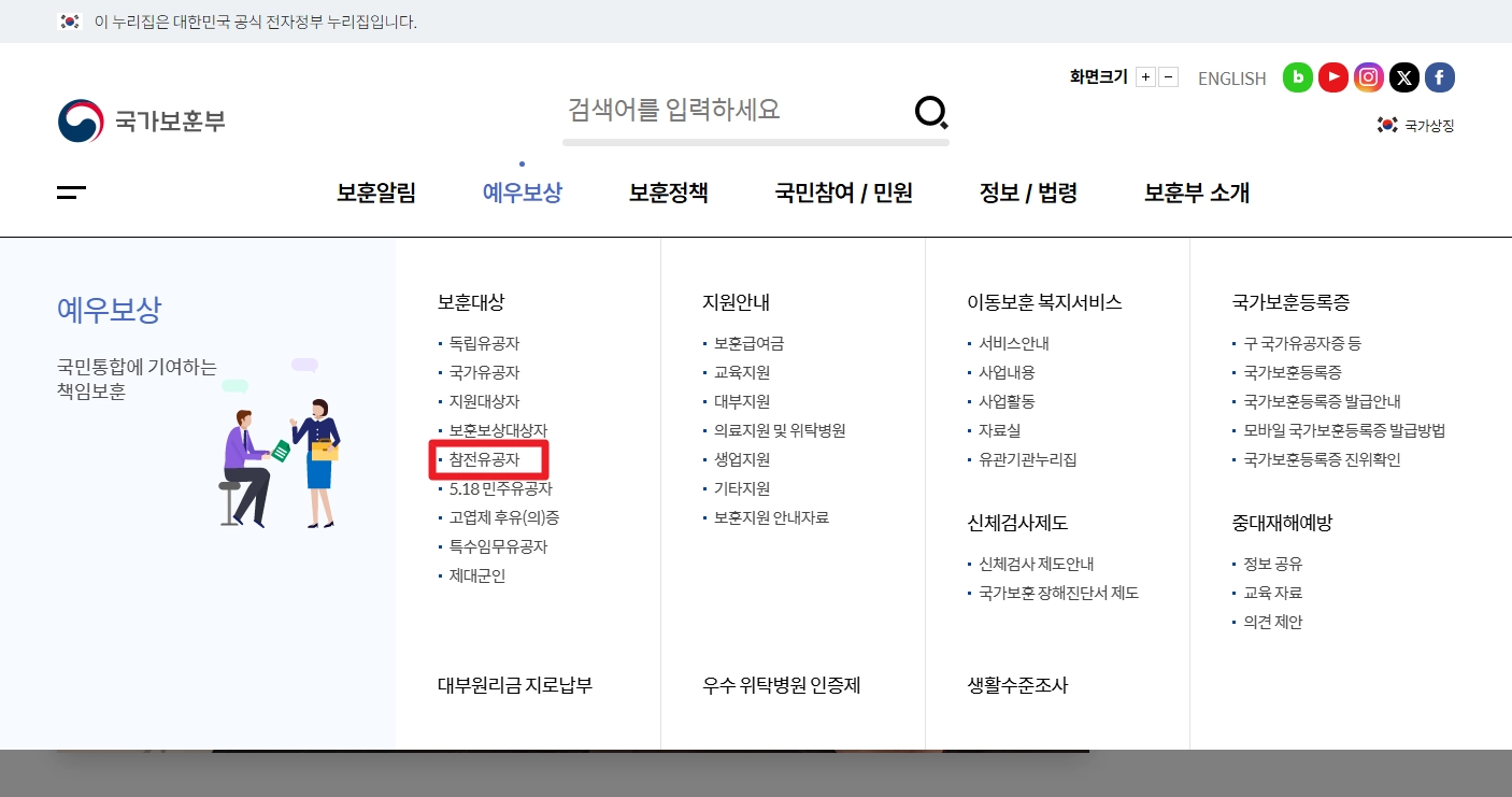 참전명예수당 신청조건