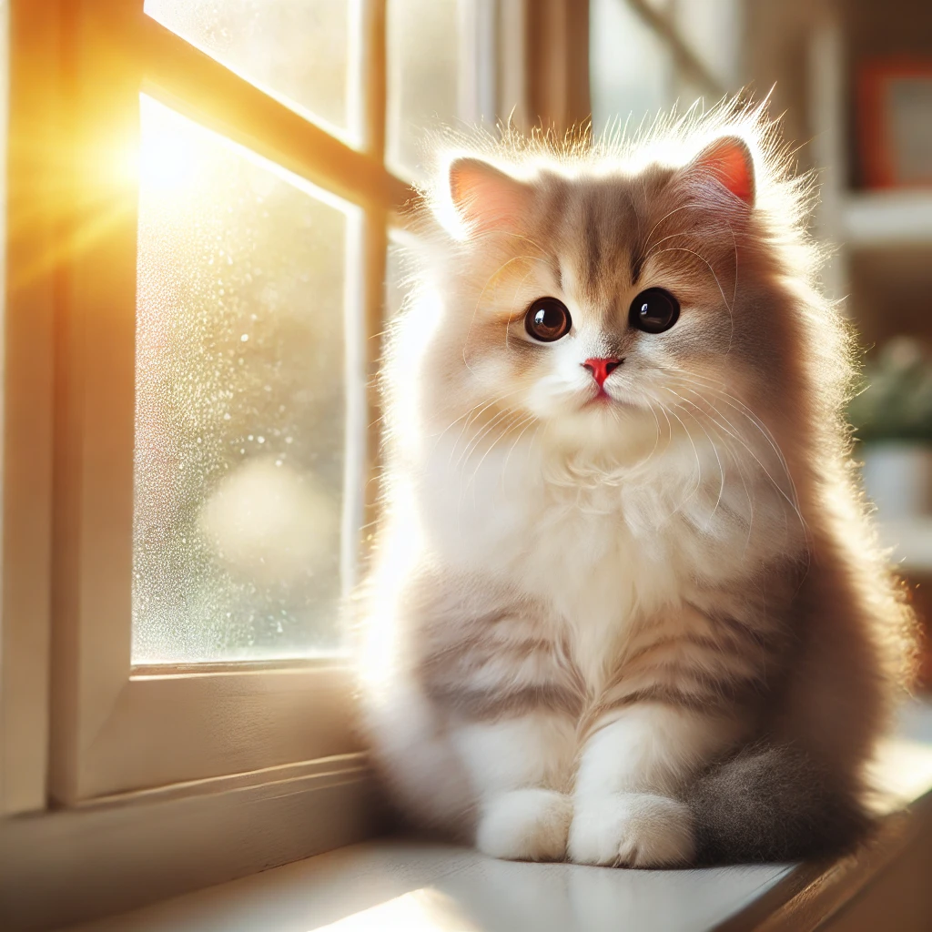 털 적은 작은 고양이