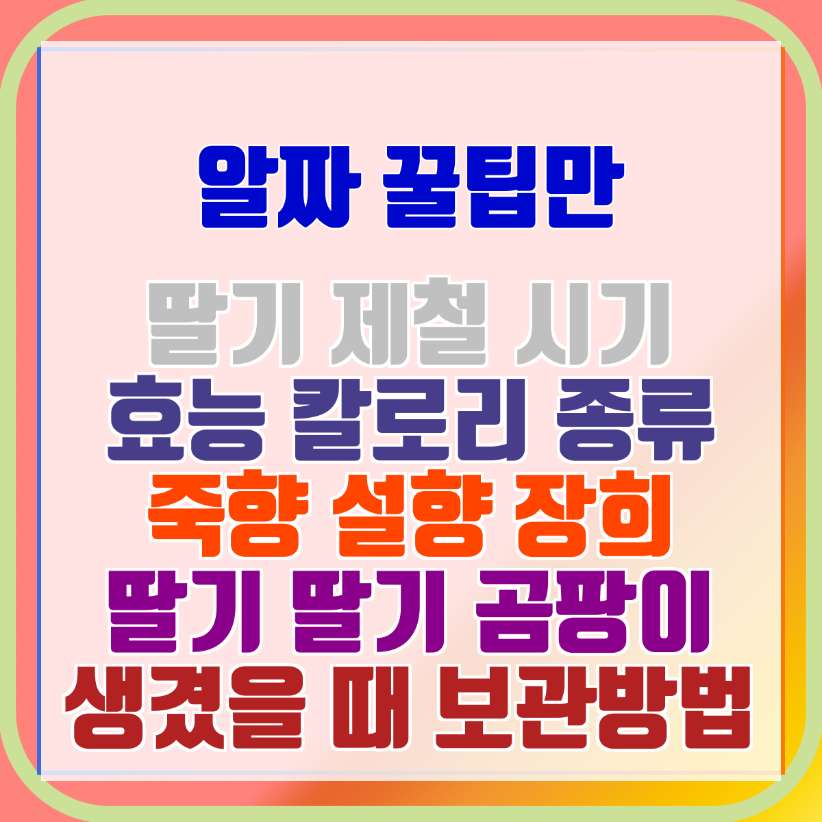 딸기 제철 시기 효능 칼로리 종류 죽향 설향 장희 딸기 딸기 곰팡이 생겼을 때 보관방법