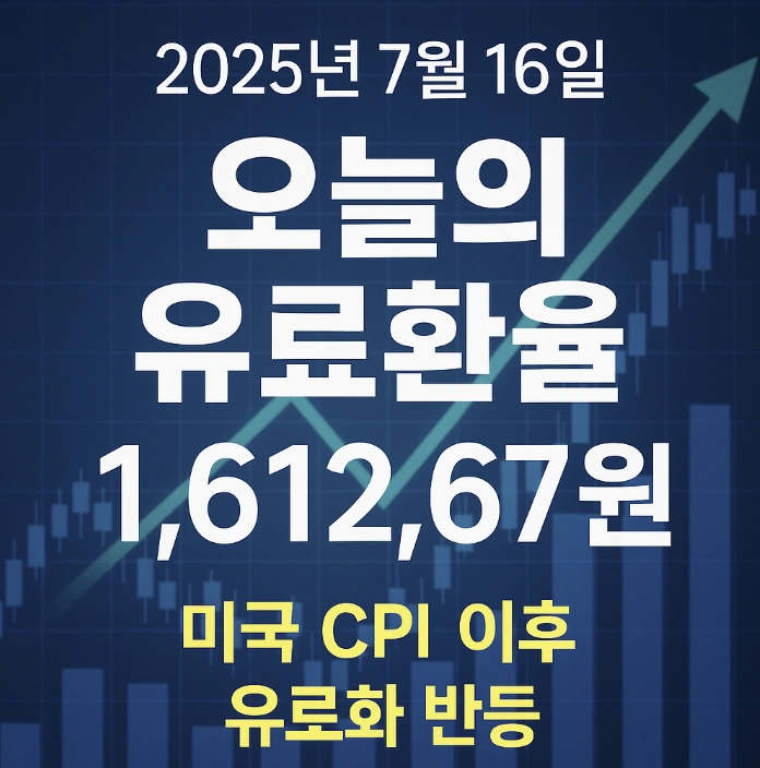2025년 7월 16일 오늘의 유로환율 – 미국 CPI 이후 유로화 반등