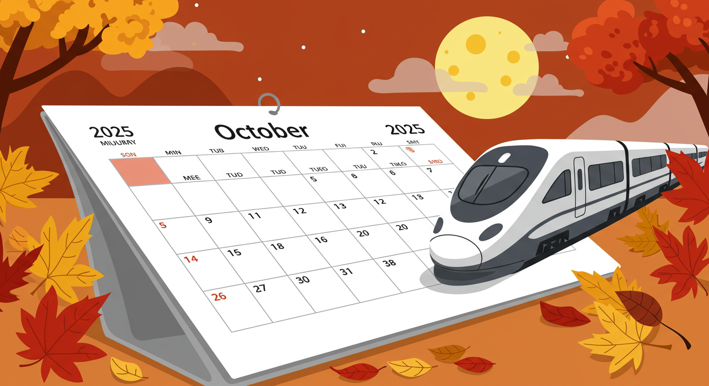 2025년 추석 기차표 예매 일정 이미지