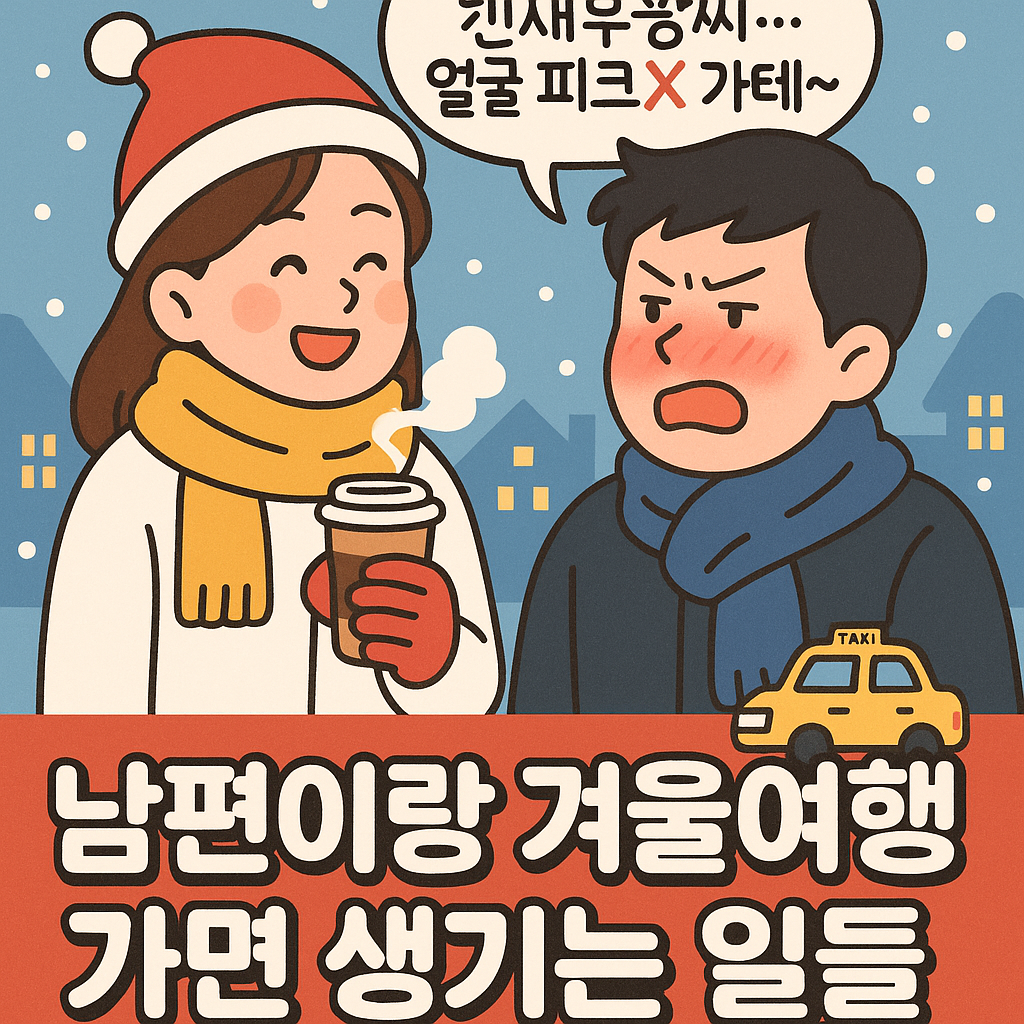 남편이랑 겨울 여행 가면 생기는 7가지상황들 썸네일 이미지 AI 생성