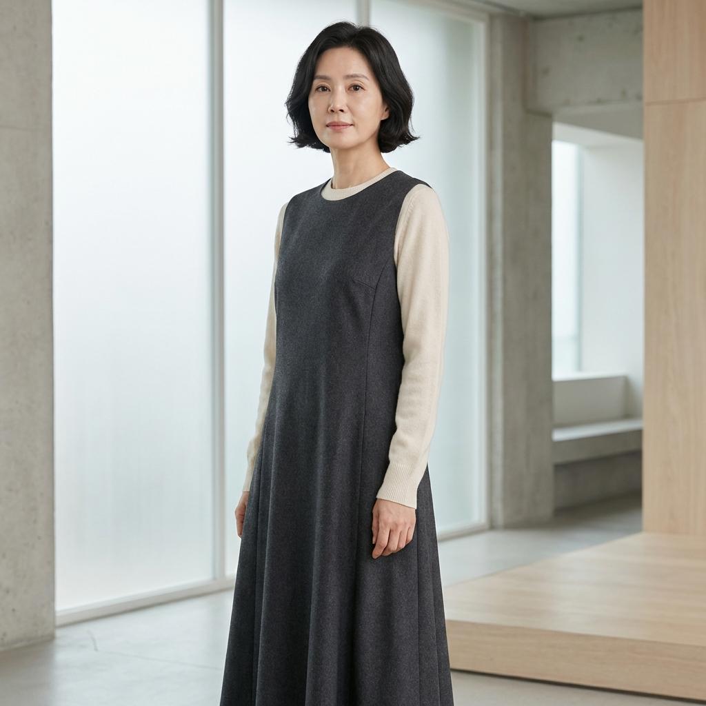 중년 여성 캡슐 워드롭 원피스 활용