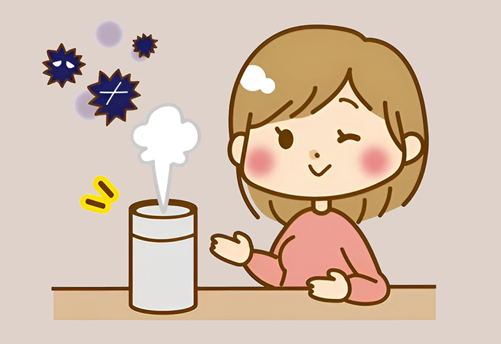 따뜻한-증기를-흡입하는-여성