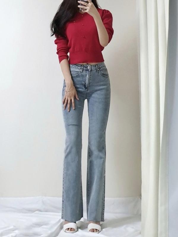 쭉쭉 사방스판 하이웨스트 일자 부츠컷청바지