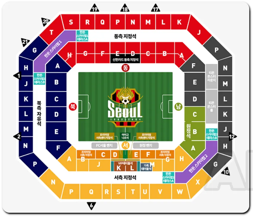 상암 월드컵 경기장 좌석 배치도