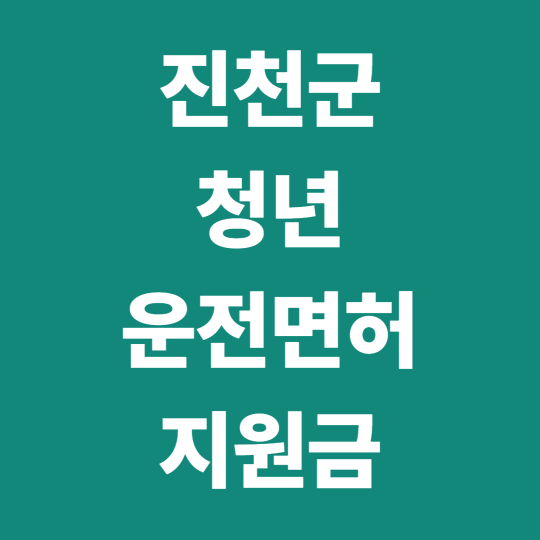 2026 청년 운전면허 지원금 정리