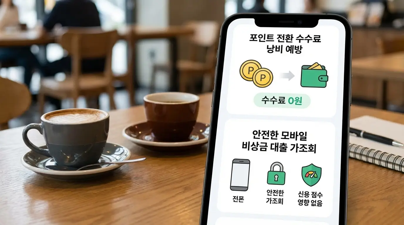 포인트 전환 수수료 낭비 예방 및 안전한 모바일 비상금 대출 가조회