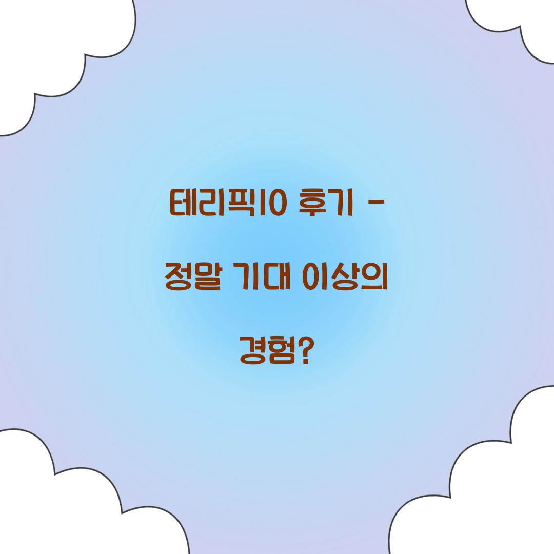 테리픽10 후기