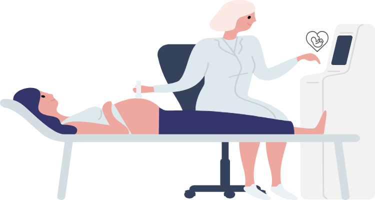 진찰받고 있는 산모