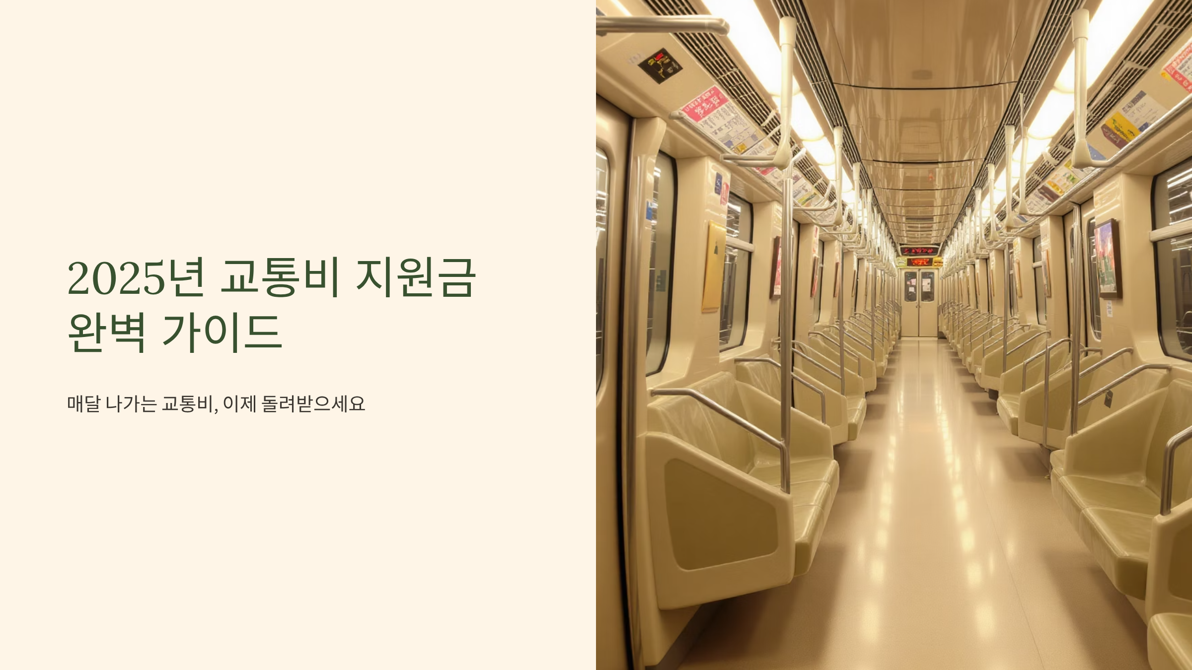 교통비 지원금 신청, 2025년 출근길이 가벼워지는 비결