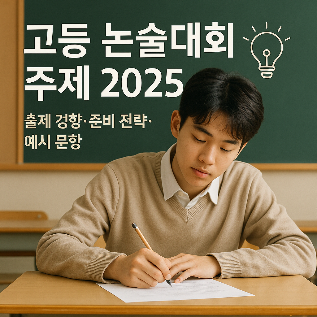 고등 논술대회 주제 2025 ｜ 출제 경향&middot;준비 전략&middot;예시 문항