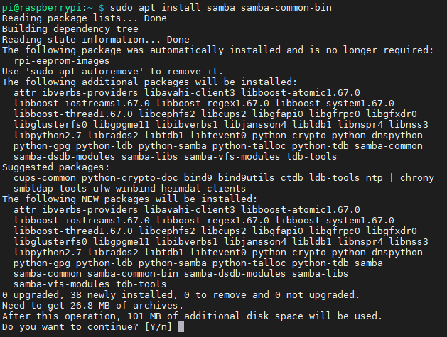 삼바(Samba) 패키지 설치