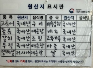 원산지표시판