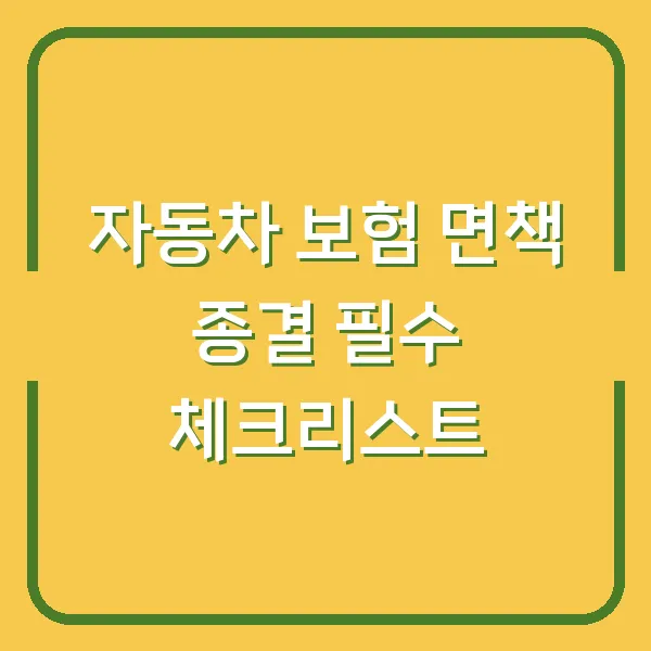 자동차 보험 면책 종결 필수 체크리스트
