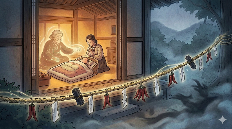삼칠일 금줄