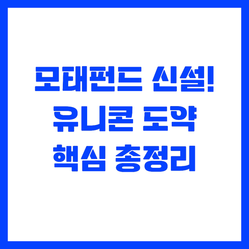글로벌 유니콘 도약 돕는 모태펀드 국..