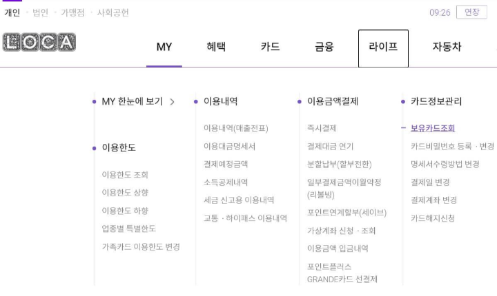 글씨가-적힌-롯데카드-홈페이지-화면을-캡쳐한-사진