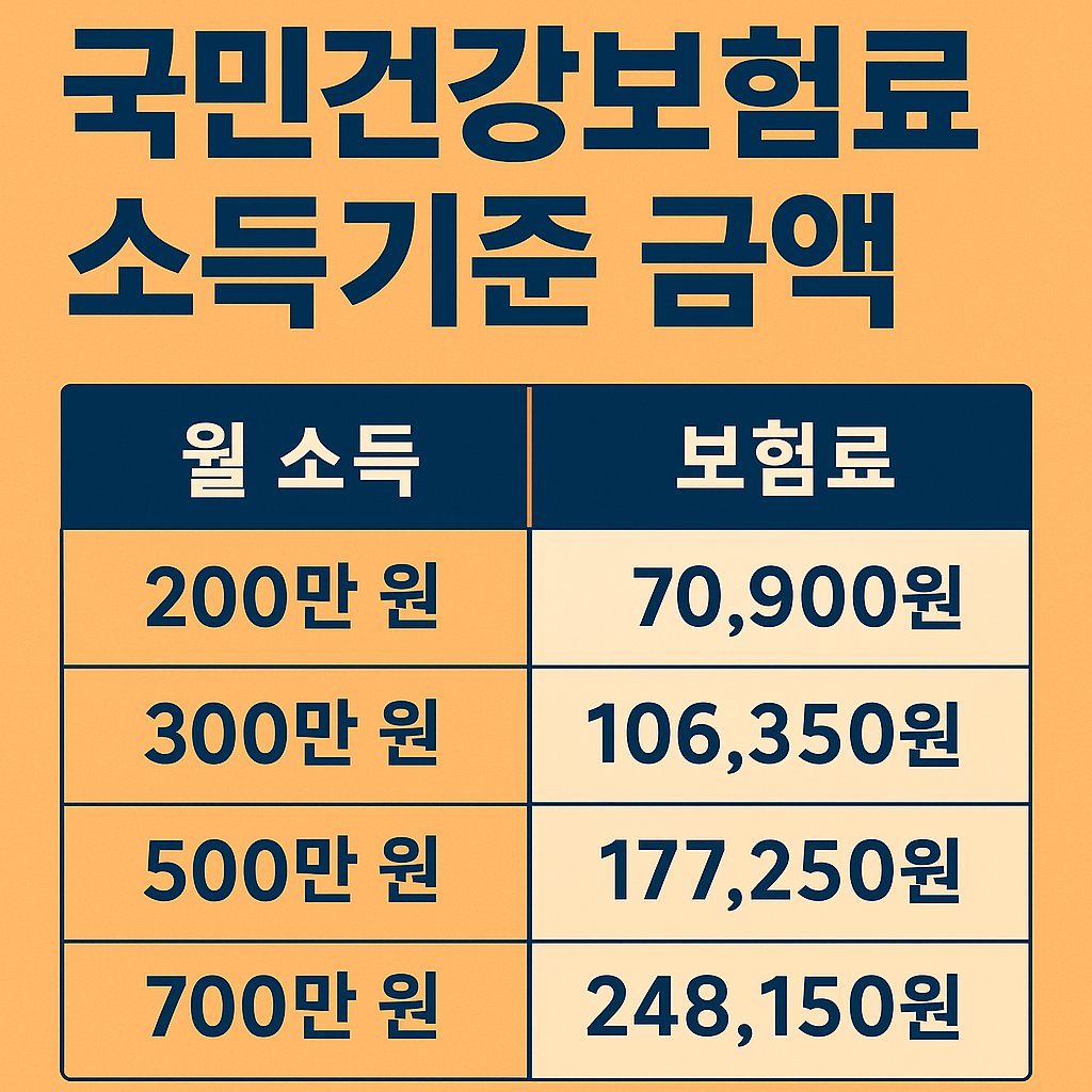 국민건강보험료 소득기준 금액