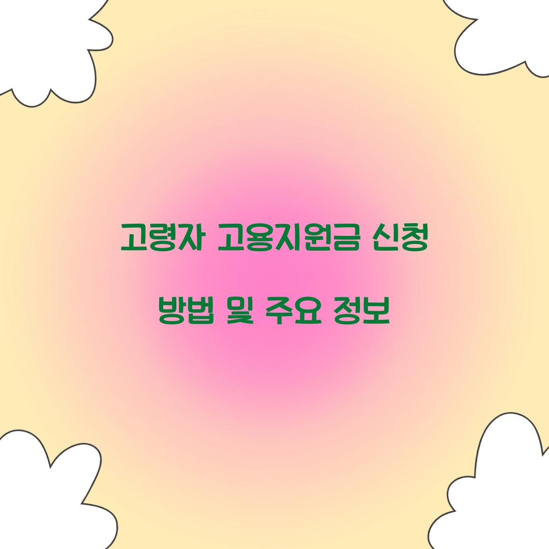 고령자 고용지원금