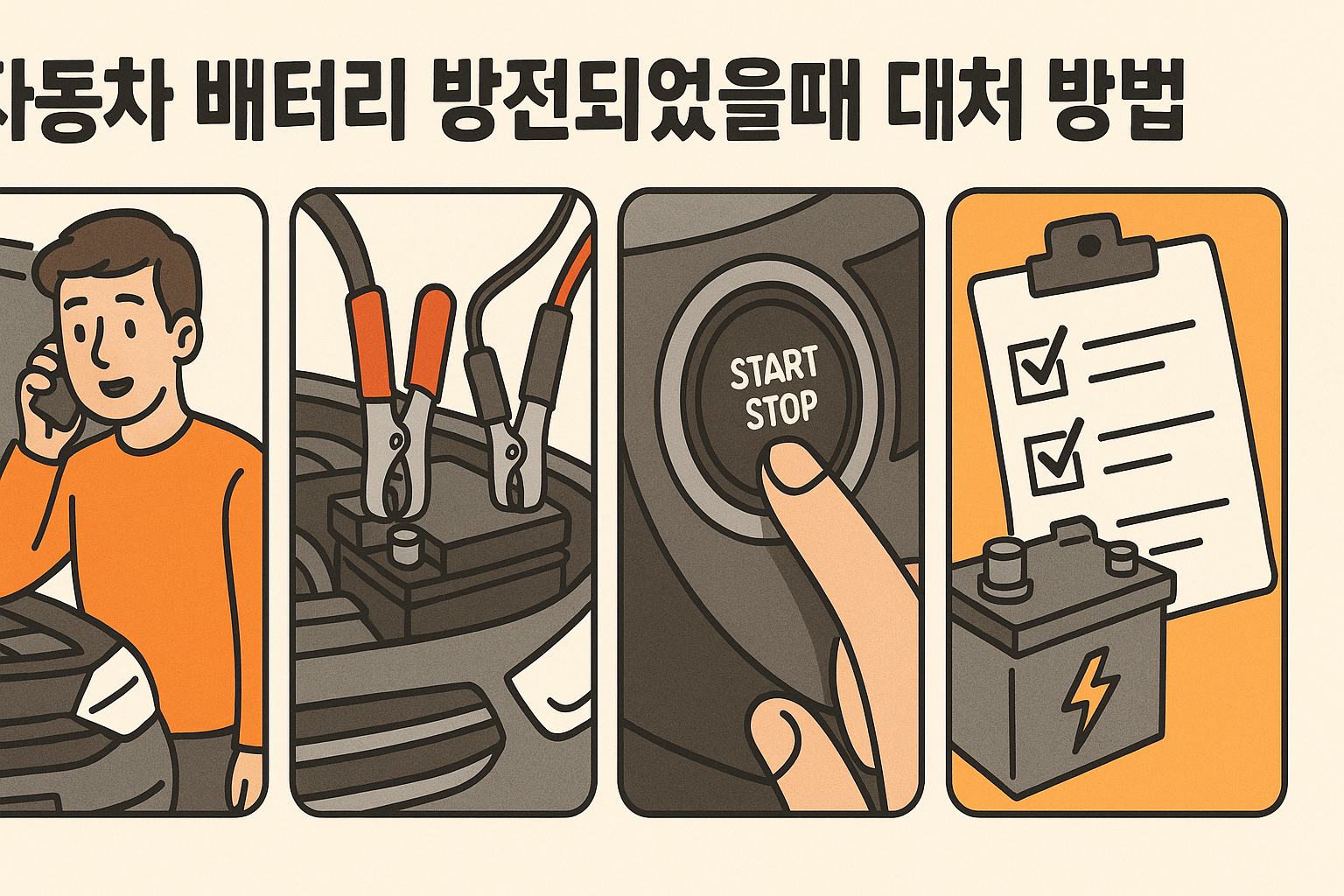 자동차 배터리 방전되었을 때 대처법, 비상키트 활용법