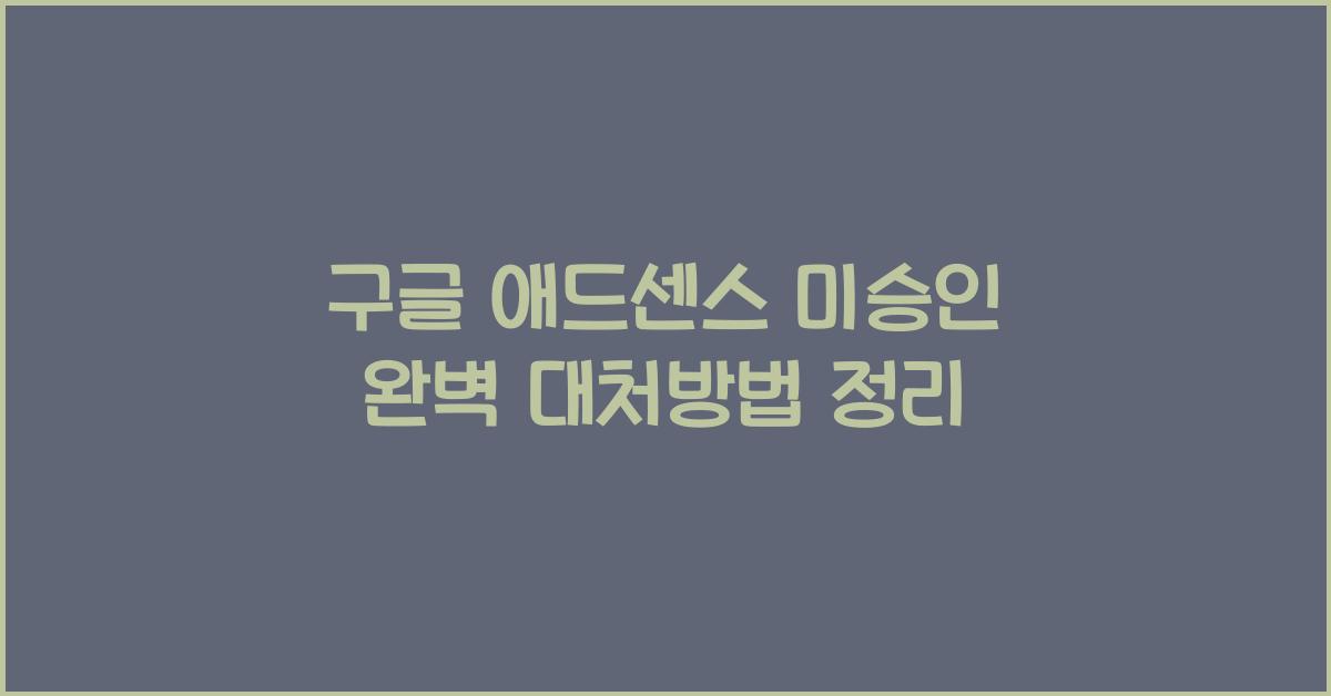 구글 애드센스 미승인 완벽 대처방법