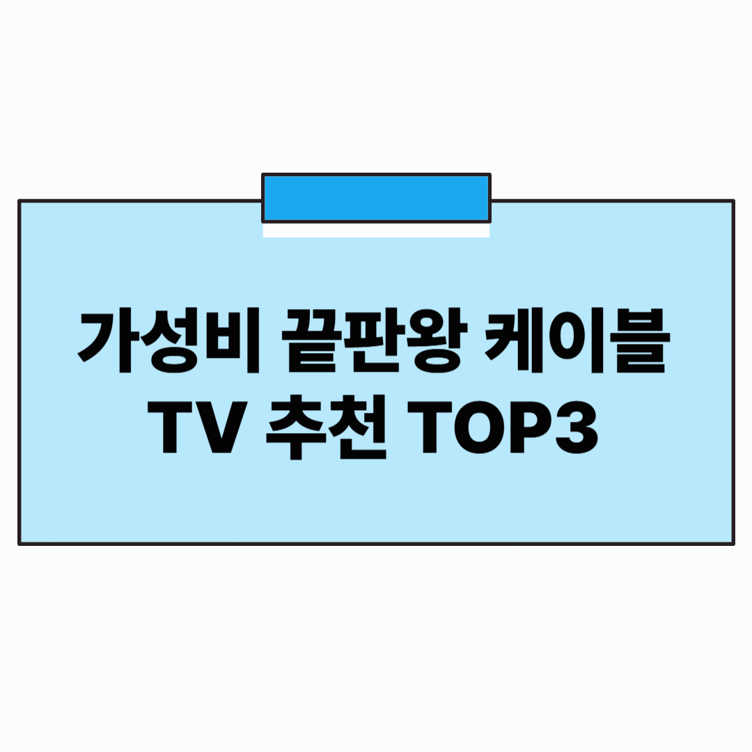 2025년 가성비 끝판왕 케이블티비 추천 TOP3