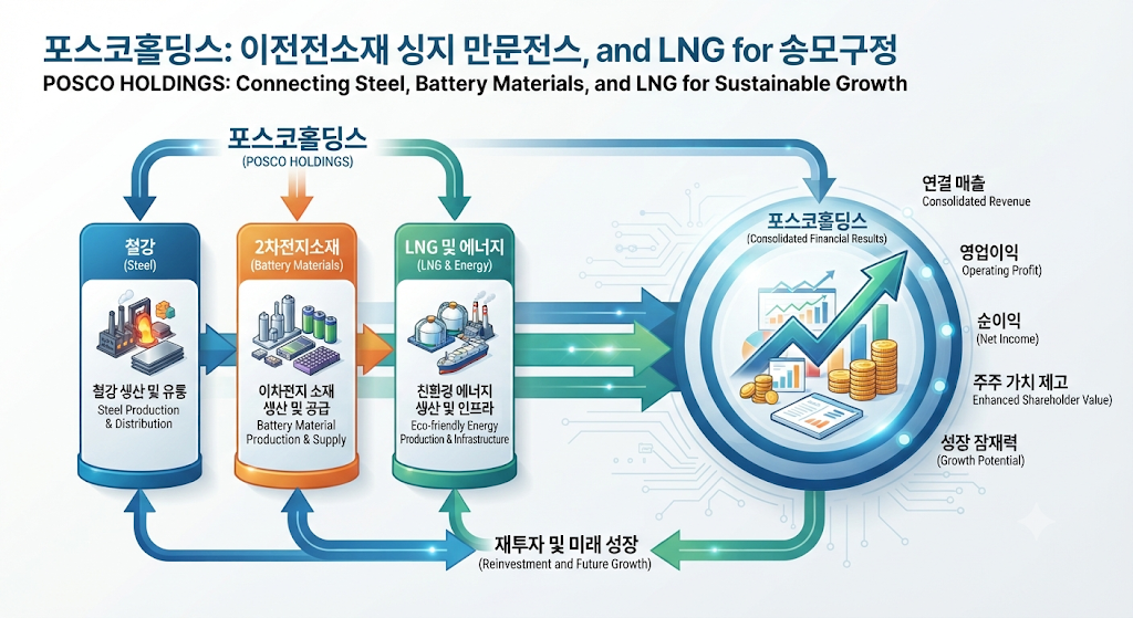 포스코홀딩스 사업별 실적 연결 구조