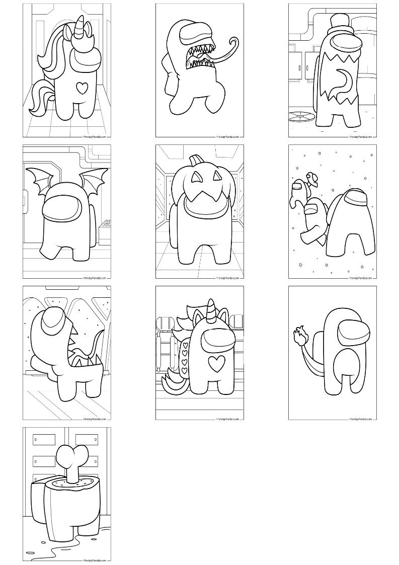 어몽어스 색칠공부 도안