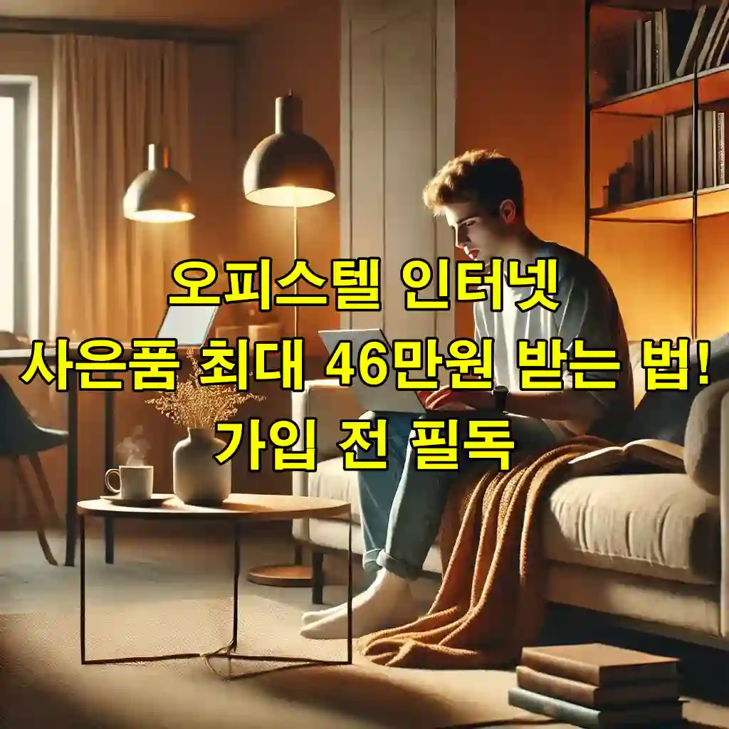 오피스텔 인터넷 사은품 최대 46만원 받는 법! 가입 전 필독