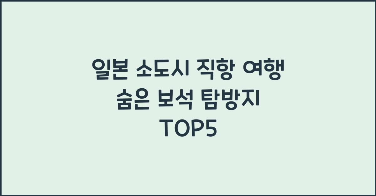 일본 소도시 직항