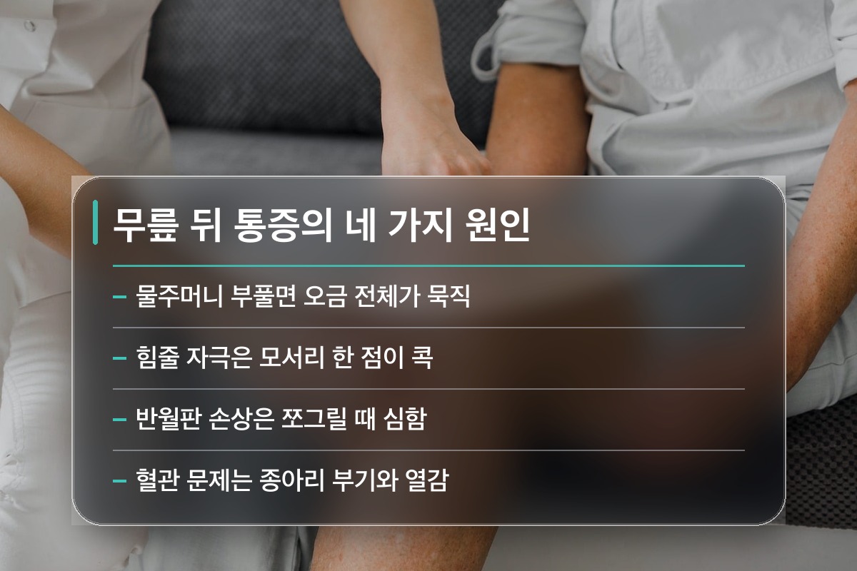 무릎 뒤 통증 무릎 뒤 통증을 만드는 흔한 원인들