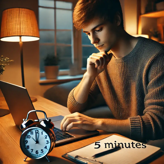 과제 쪼개기,5분,미래의 나,대화,환경 통제,즉각적 보상