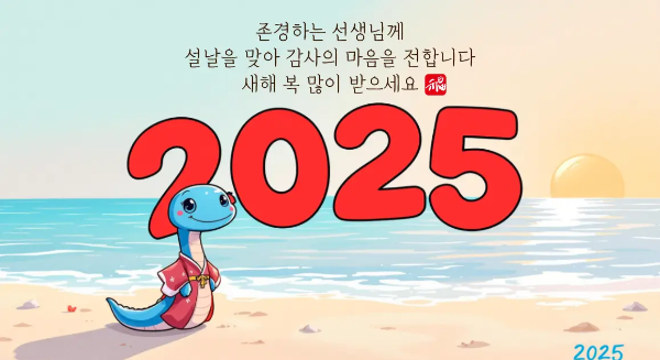 설날-인사-2025-푸른뱀-바다