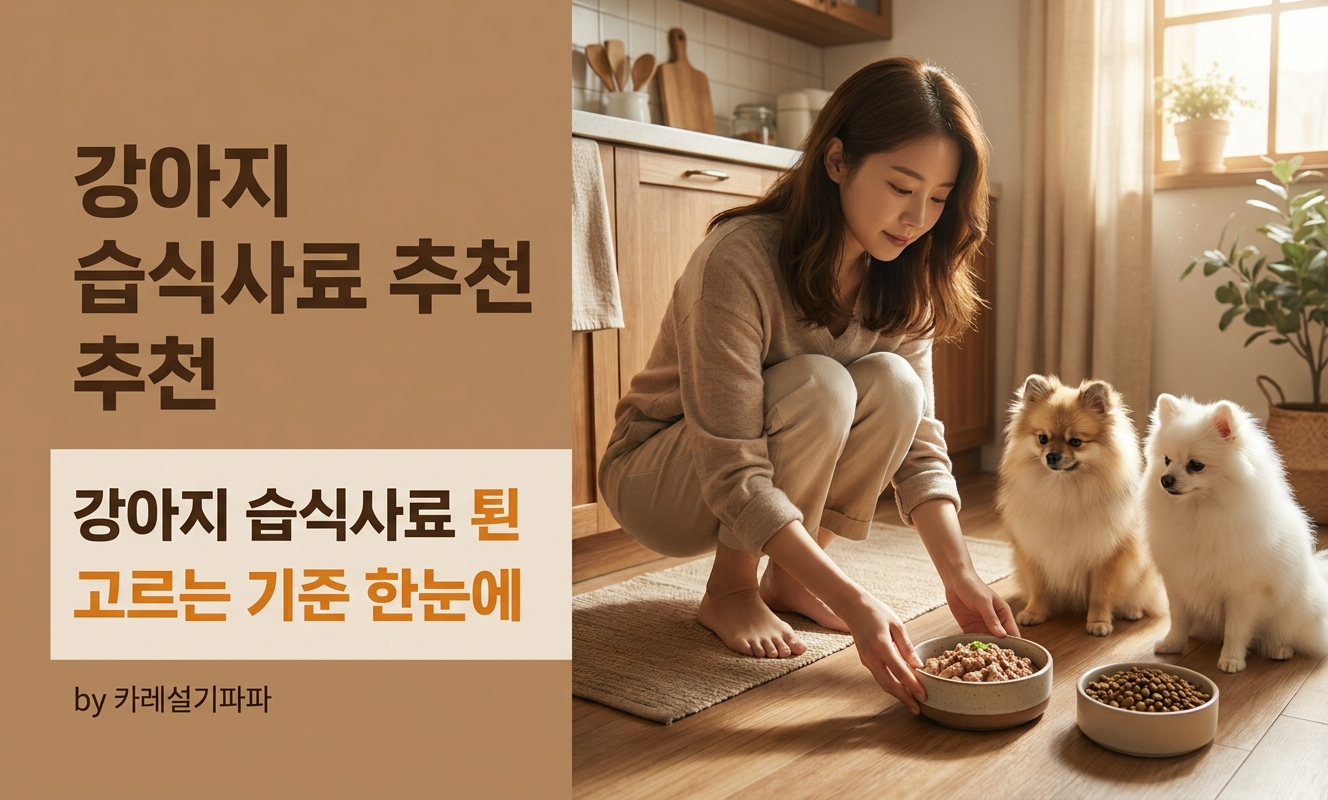 사료 준비하는 반려인