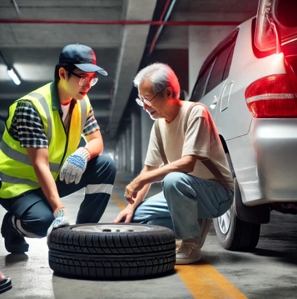차 타이어 펑크났을때 대처법