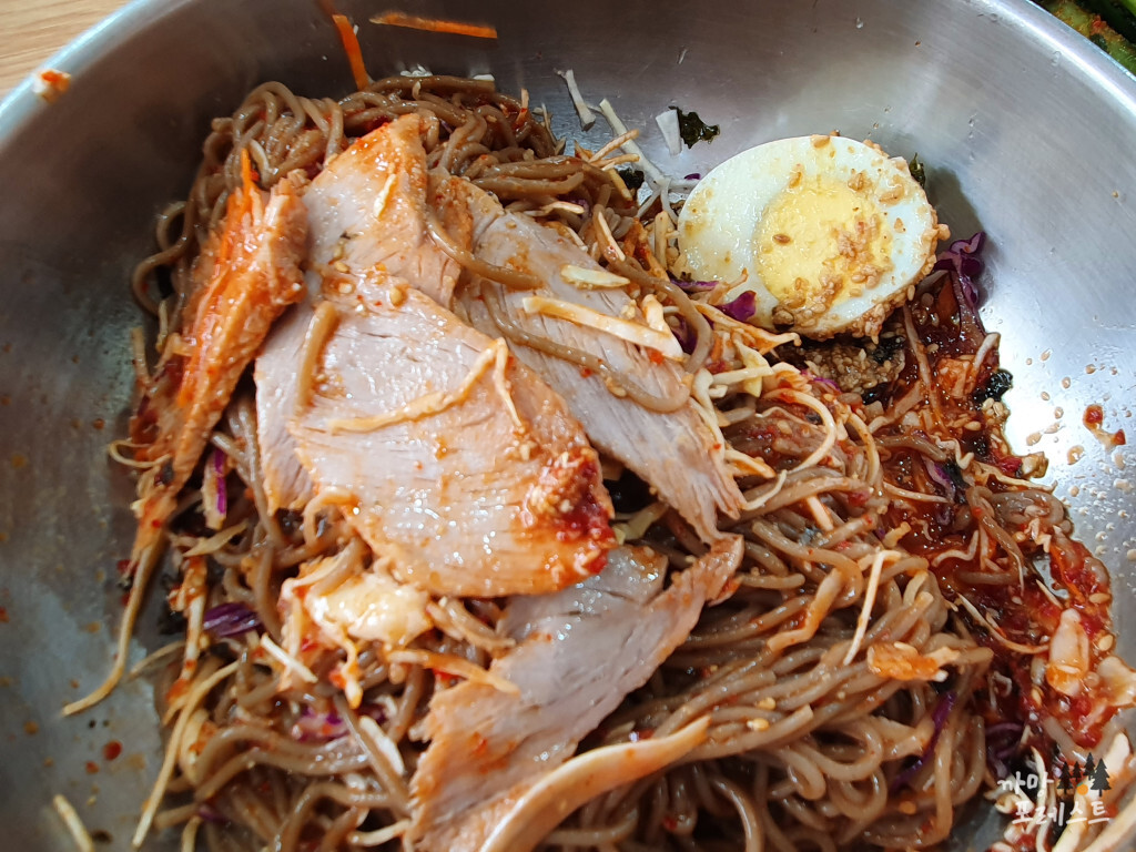 제주 돔베 막국수 고기