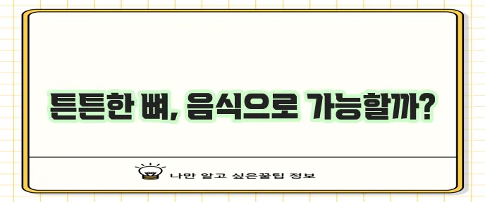 뼈 건강에 좋은 음식 뼈가 잘 붙는 음식은 정말 중요하죠!