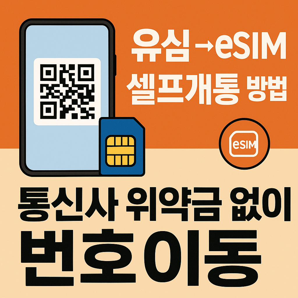 해킹 걱정 없는 유심&rarr;eSIM 셀프개통 방법과 통신사 위약금 없이 변경하는 팁