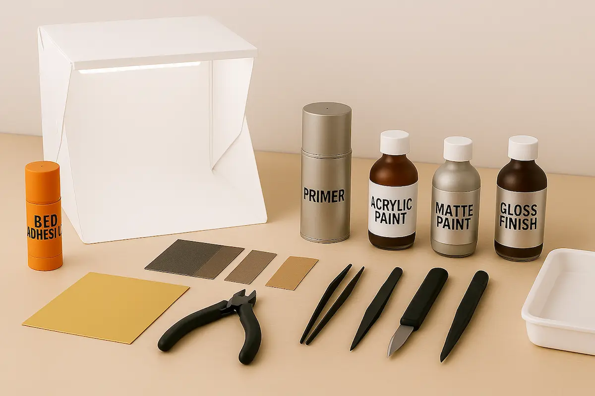 3D프린팅 피규어 제작을 위한 비용 절감과 수익 극대화 방법이 정리된, 인물 없이 정보가 표시된 장면