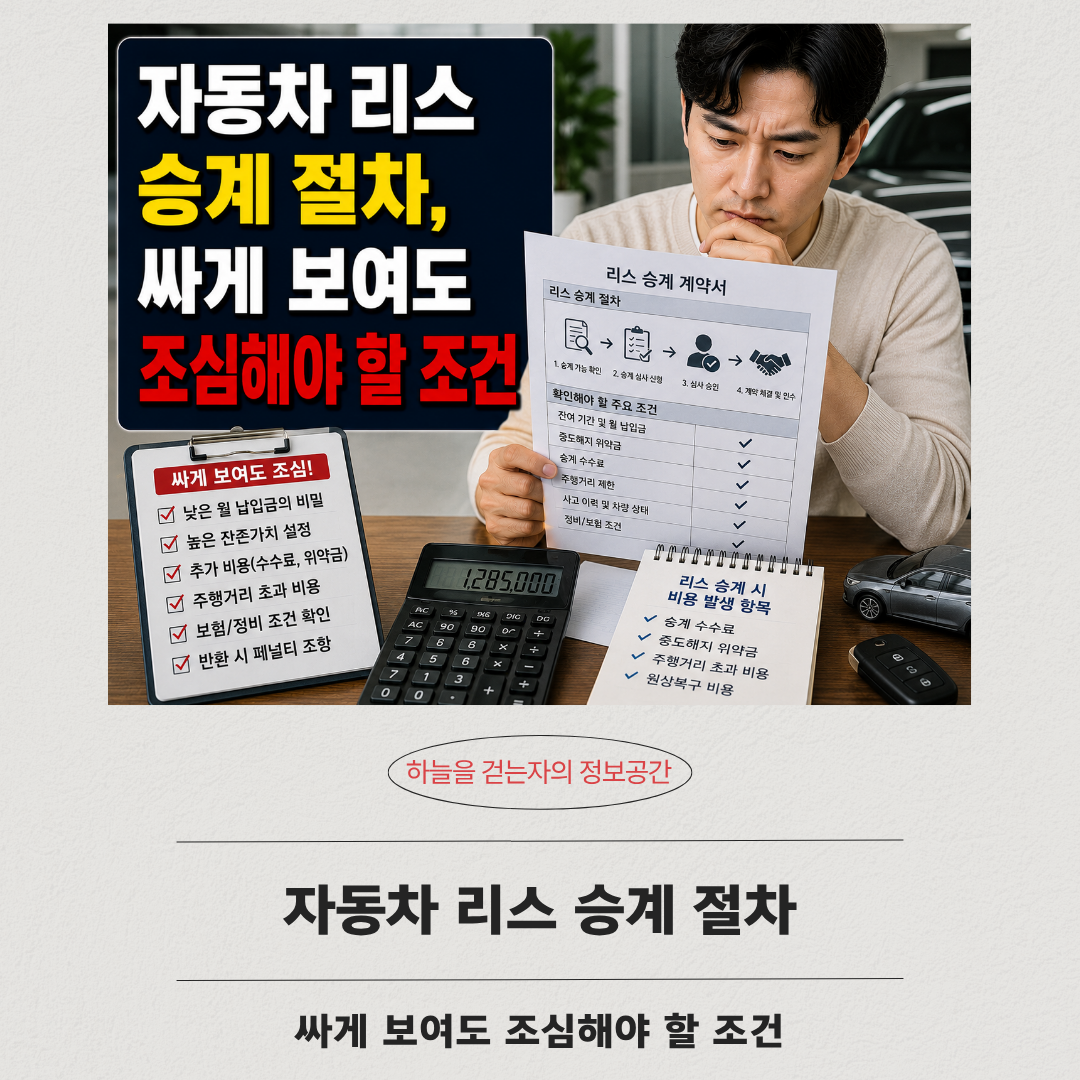 자동차 리스 승계 절차, 싸게 보여도 조심해야 할 조건