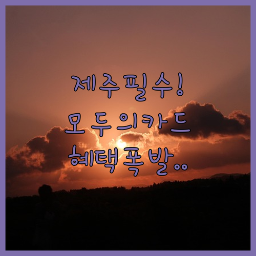 제주 여행 필수품 제주은행 모두의카드..