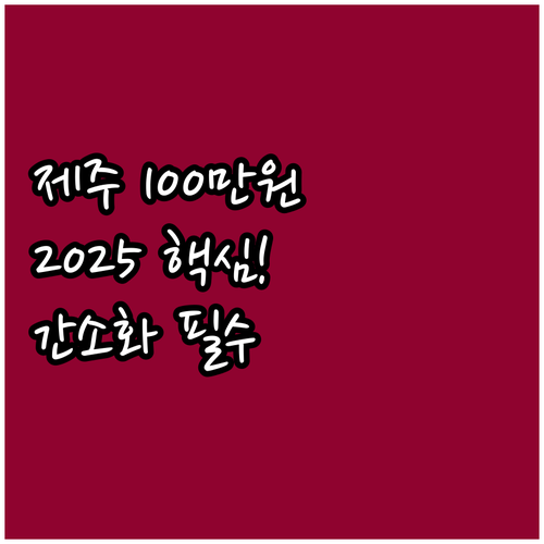 제주 2025 자립지원금 100만원 ..
